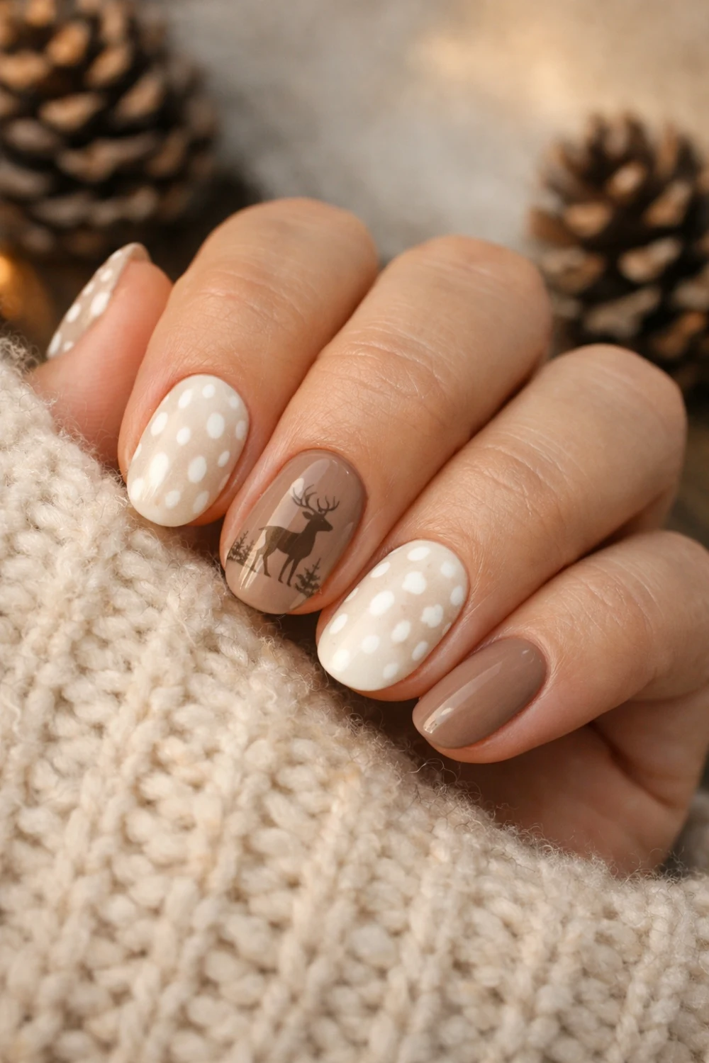 Deer Print Nails for January