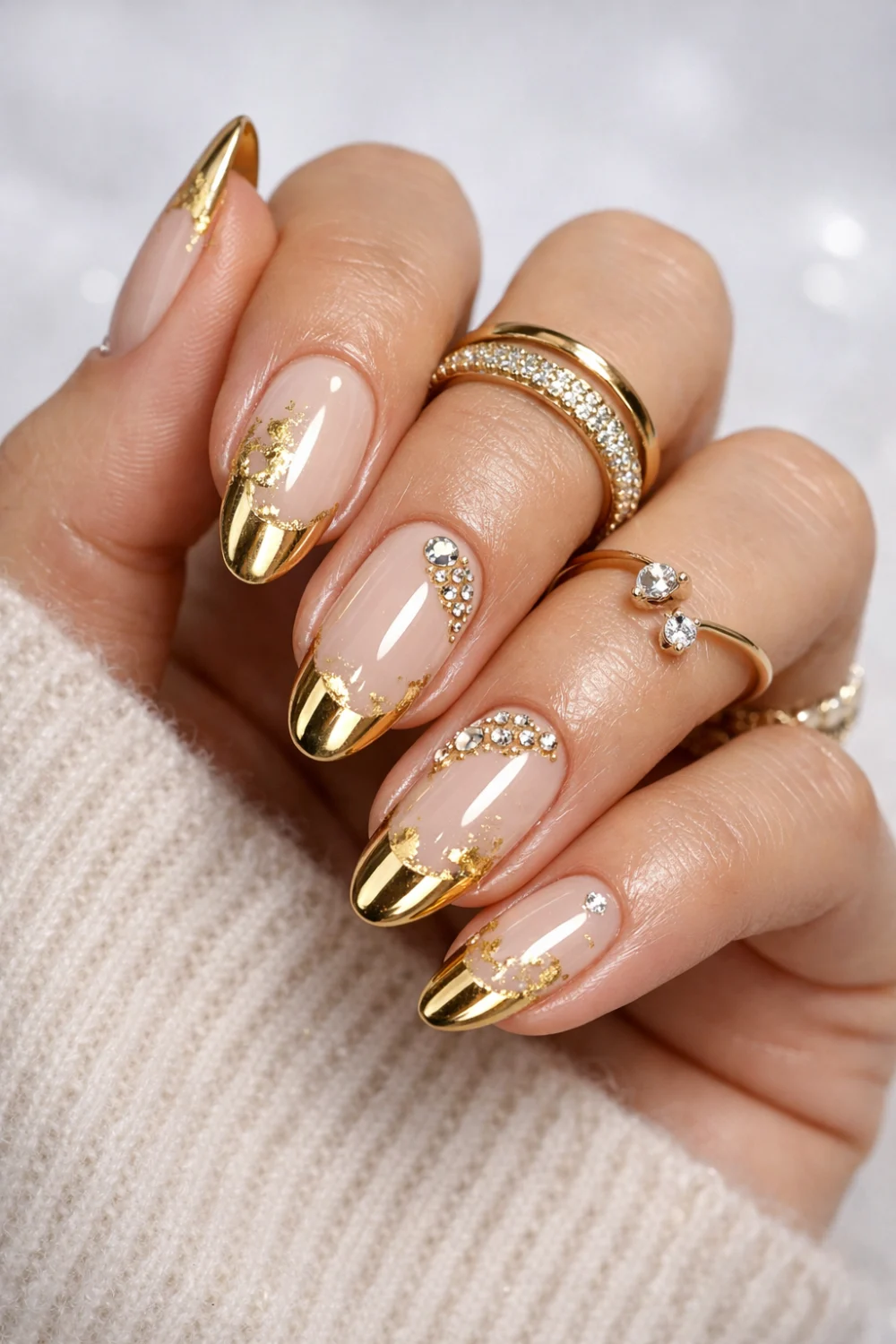 Gold Accent Nails for January