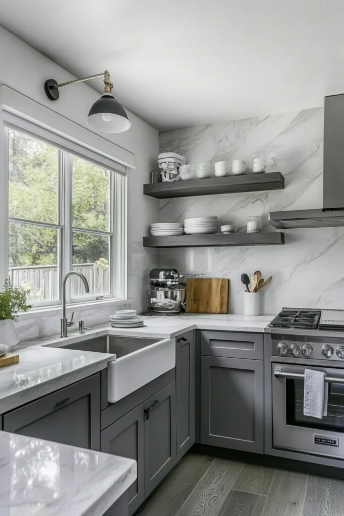 L-Shaped Kitchen Layout for Better Corner Use