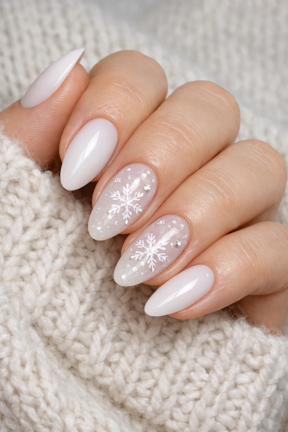 Snowy Nails for January