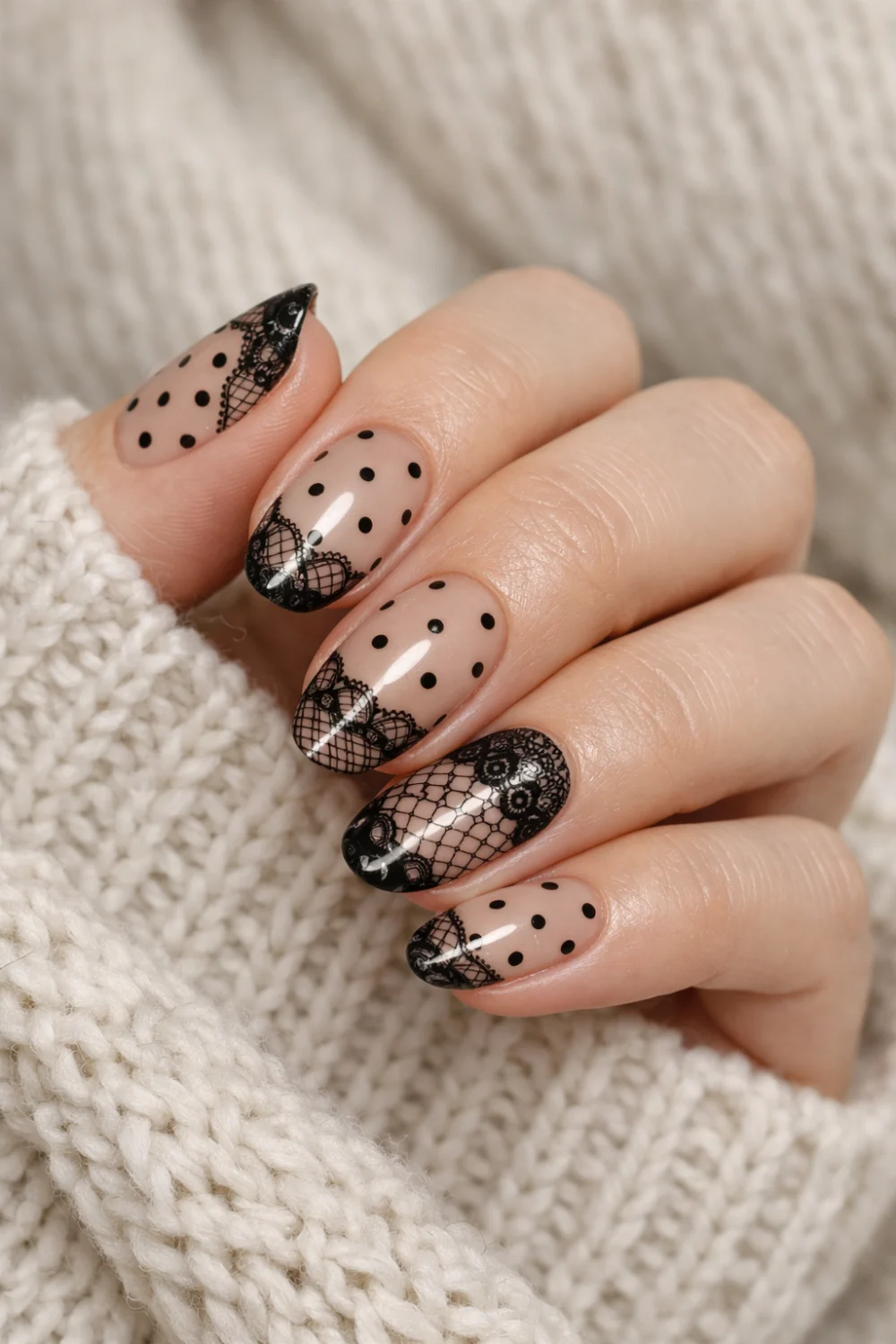 Stocking-Inspired Nails for January