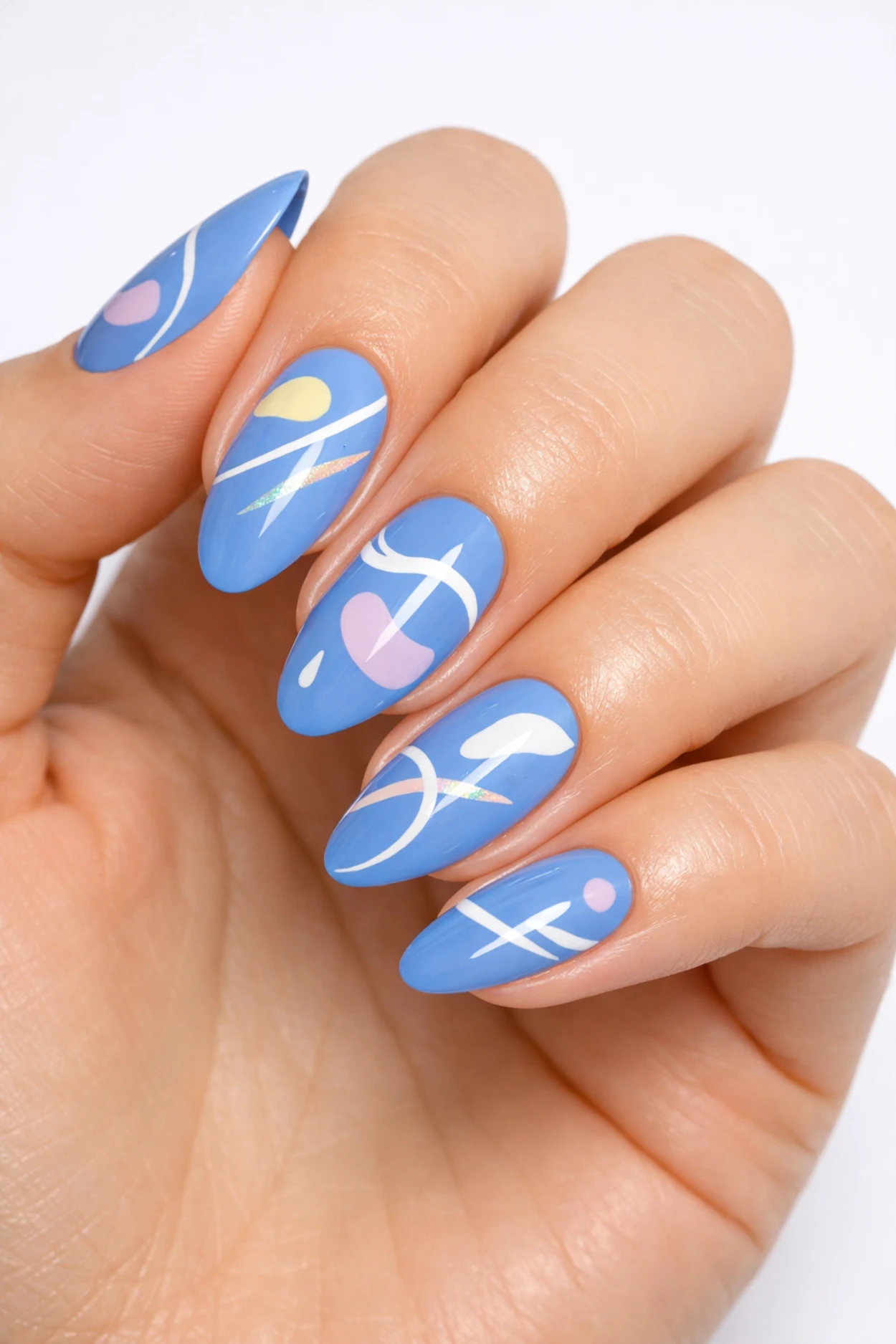 Abstract Cornflower Nails