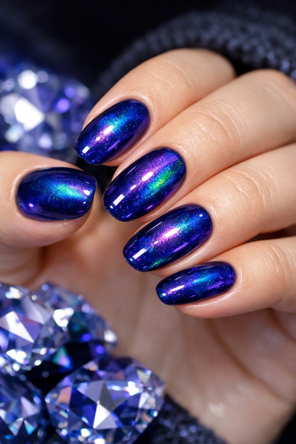 Sapphire Glow Nails