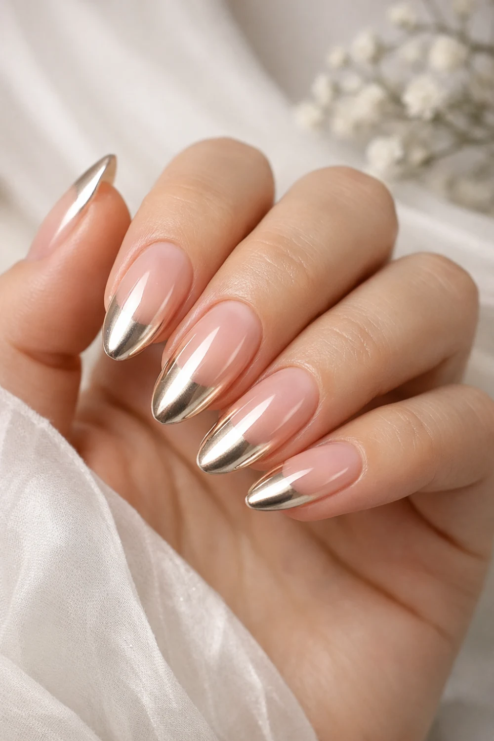 Champagne Chrome Tips For Modern Bridesmaids
