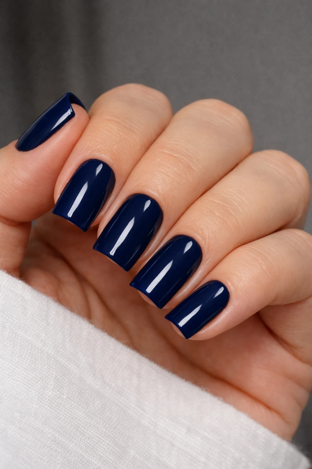 Classic Navy Square Nails