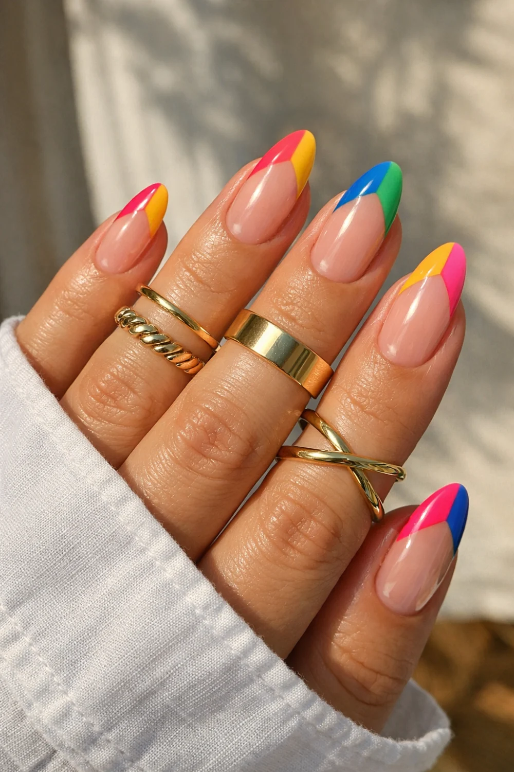 Colorblock French Tips