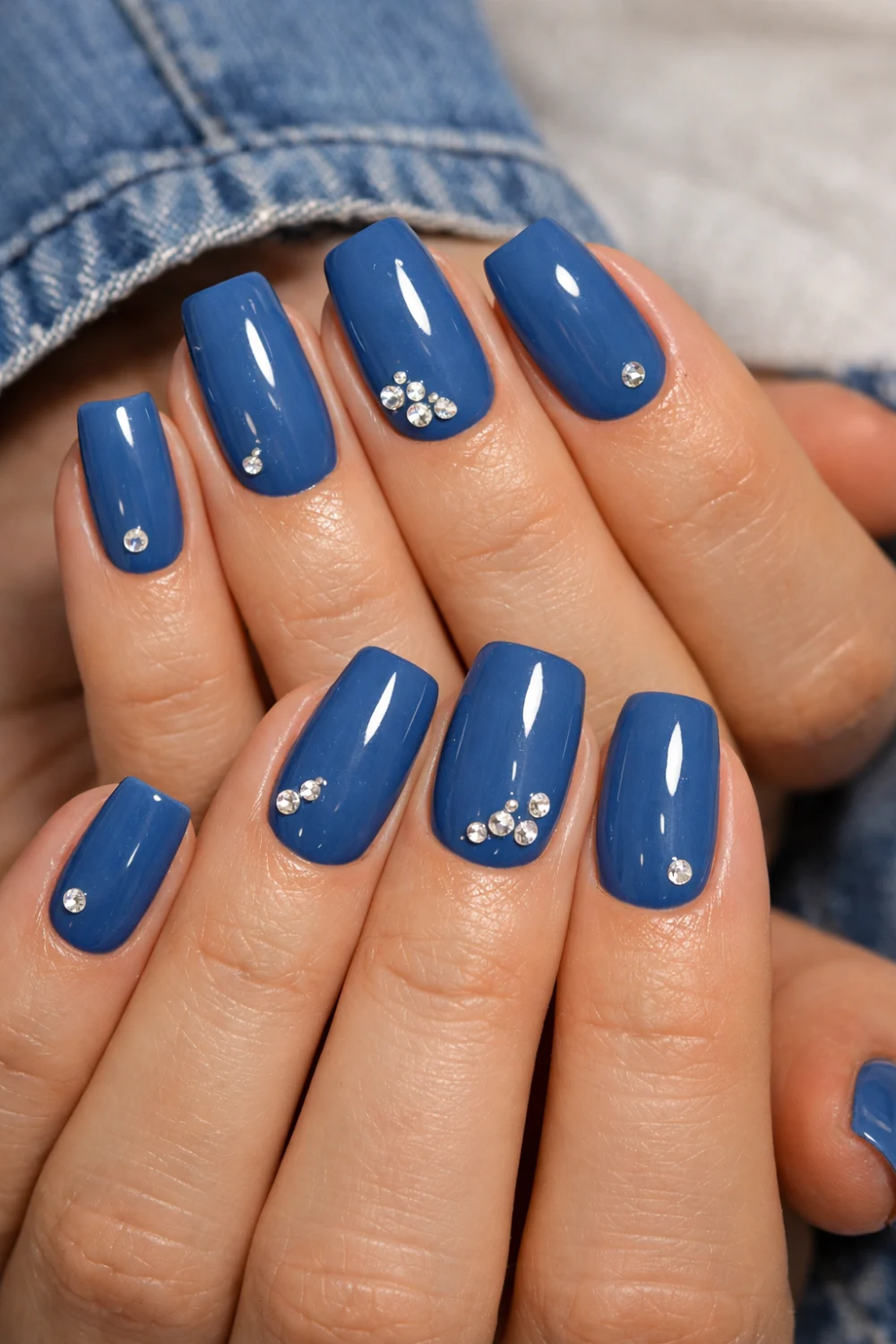 Denim Blue with Crystal Accents