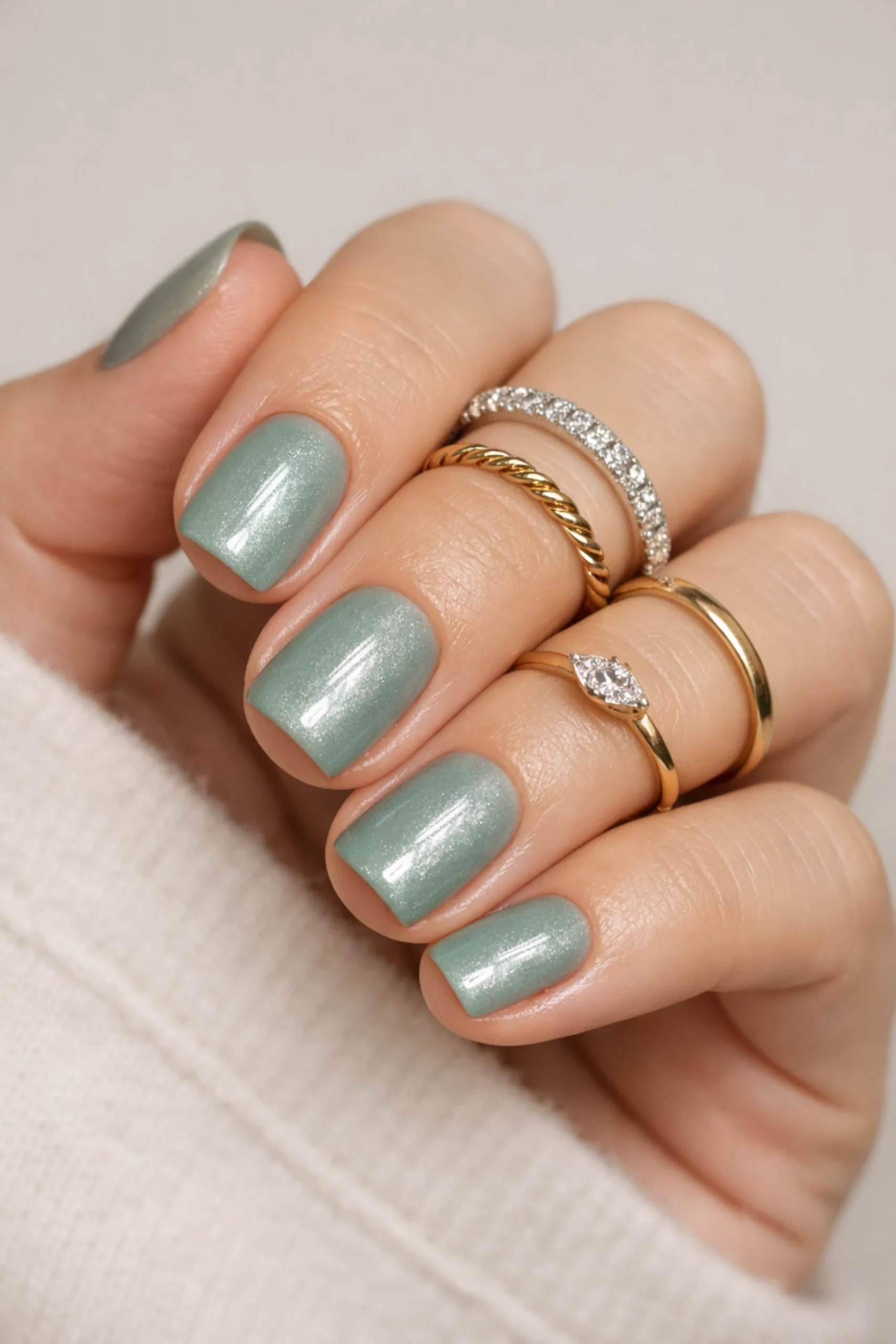 Frosted Sage Nails