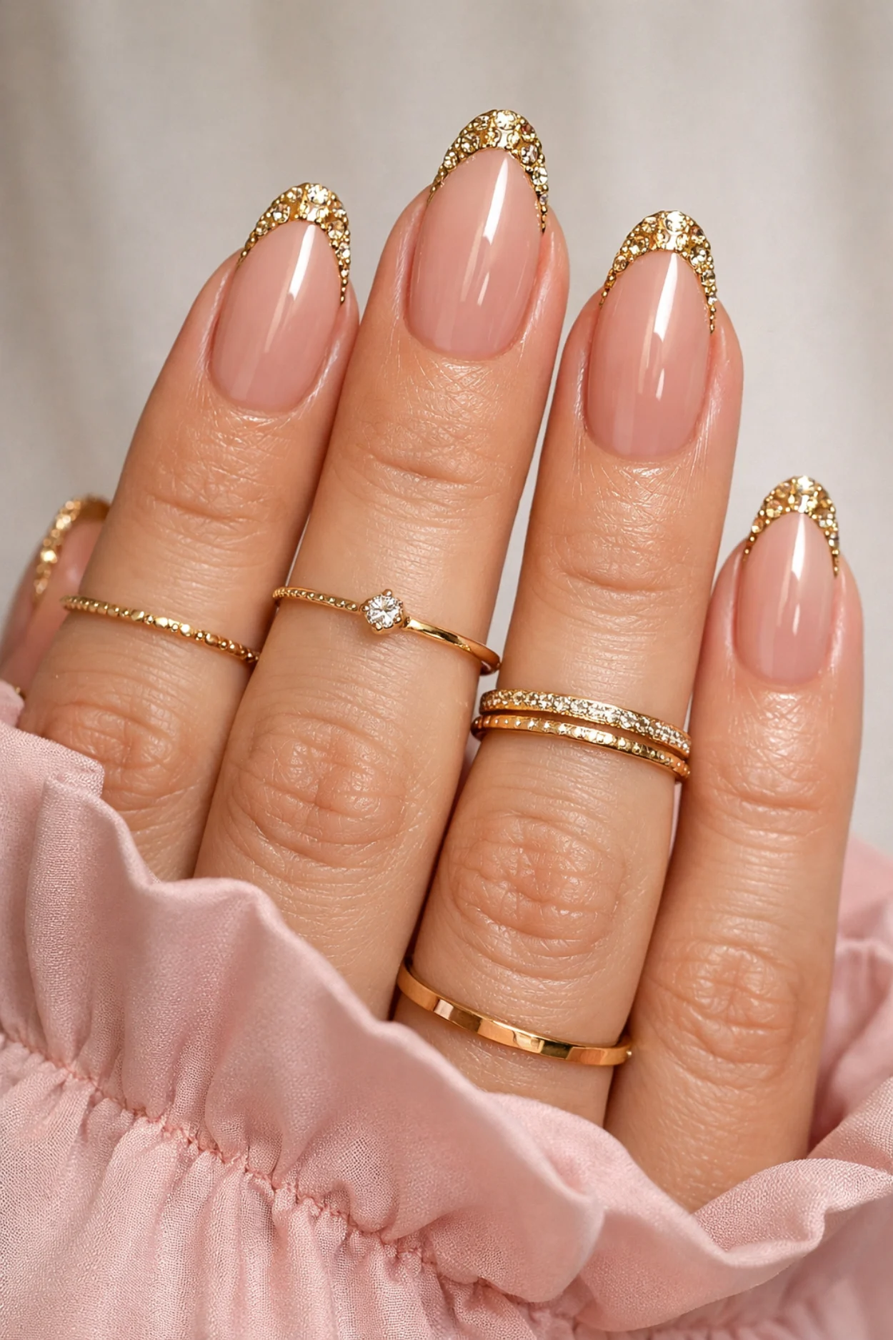 Gold Jewel Nails
