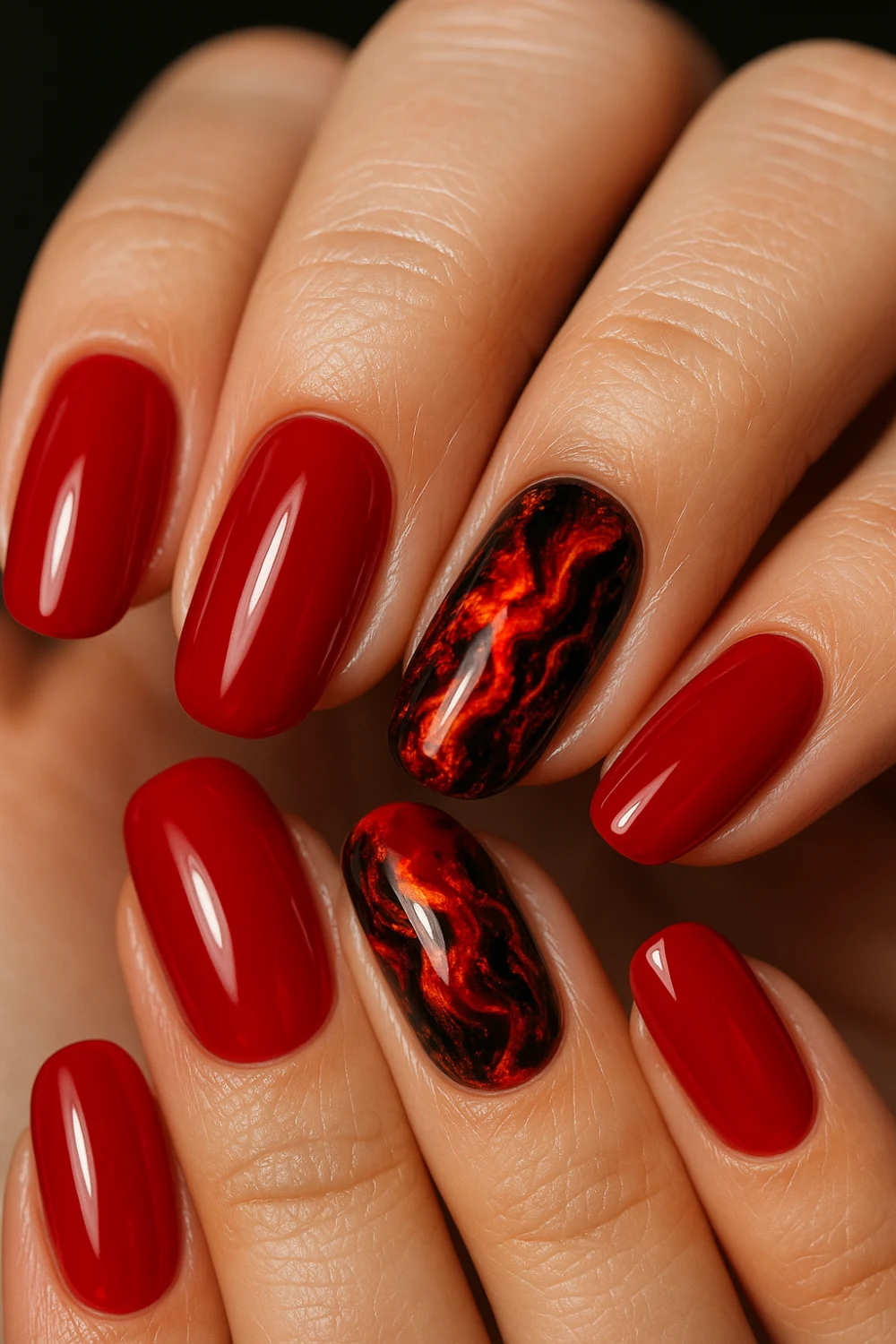 Lava Flow Accent Nails