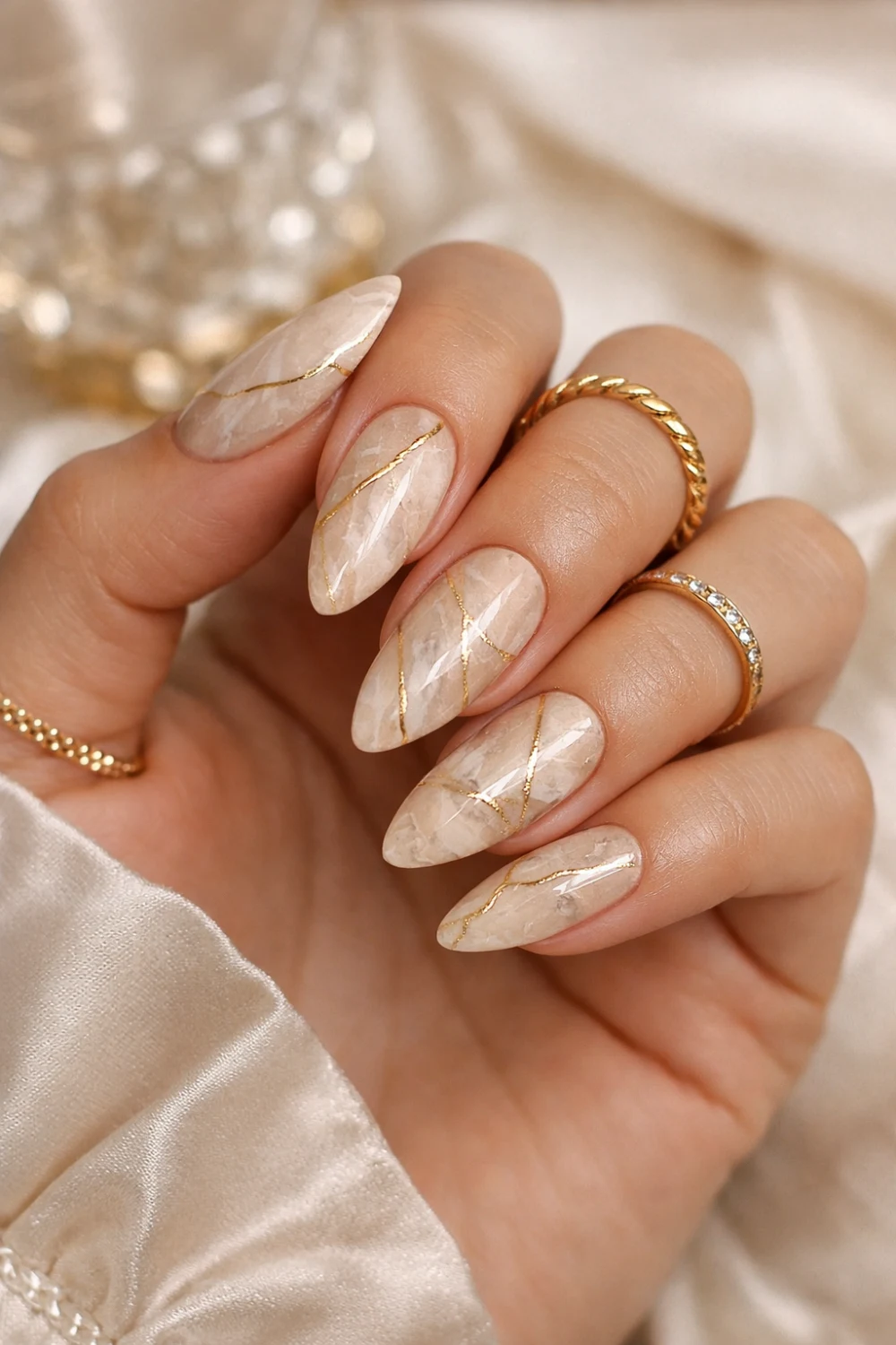Marble Neutrals With Liquid Gold Lines