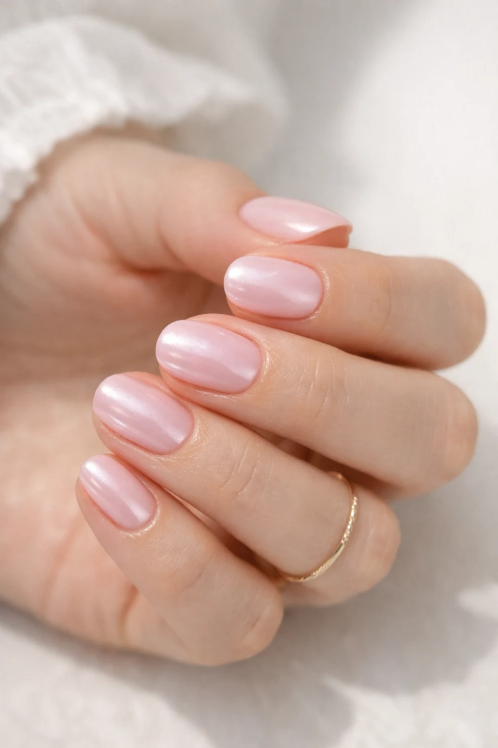 Pink Pearl Short Nails For A Cute Minimal Spring Moment