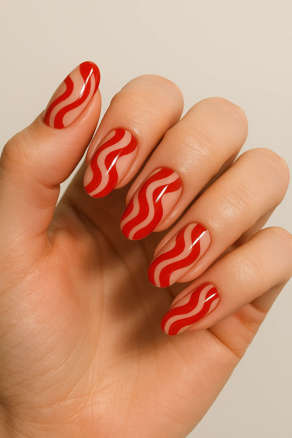 Retro Red Wave Lines