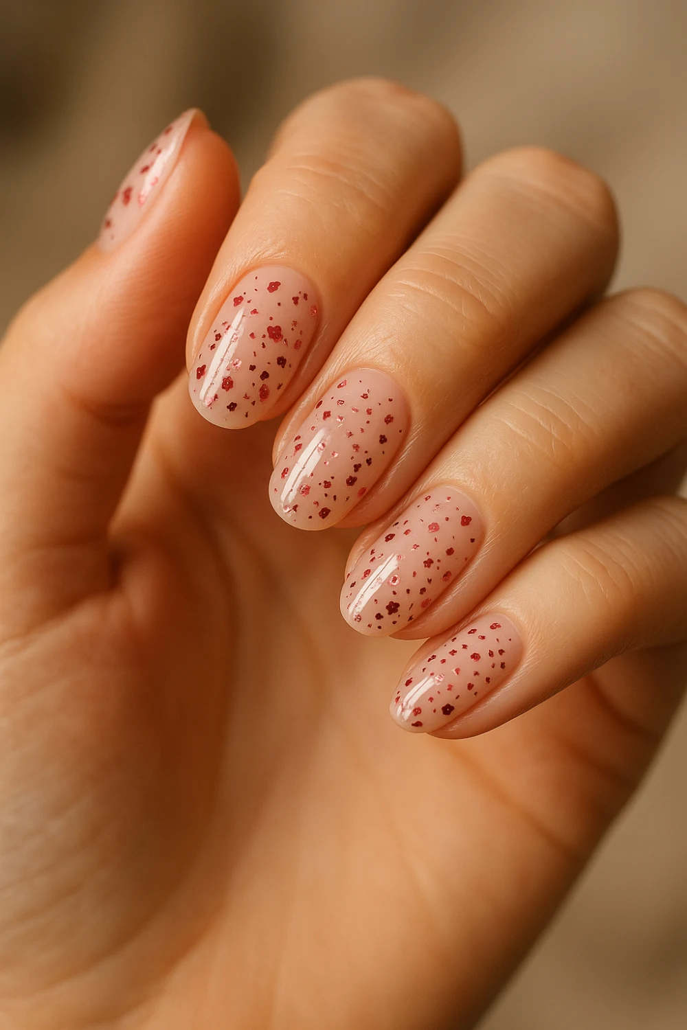 Ruby Confetti Nails