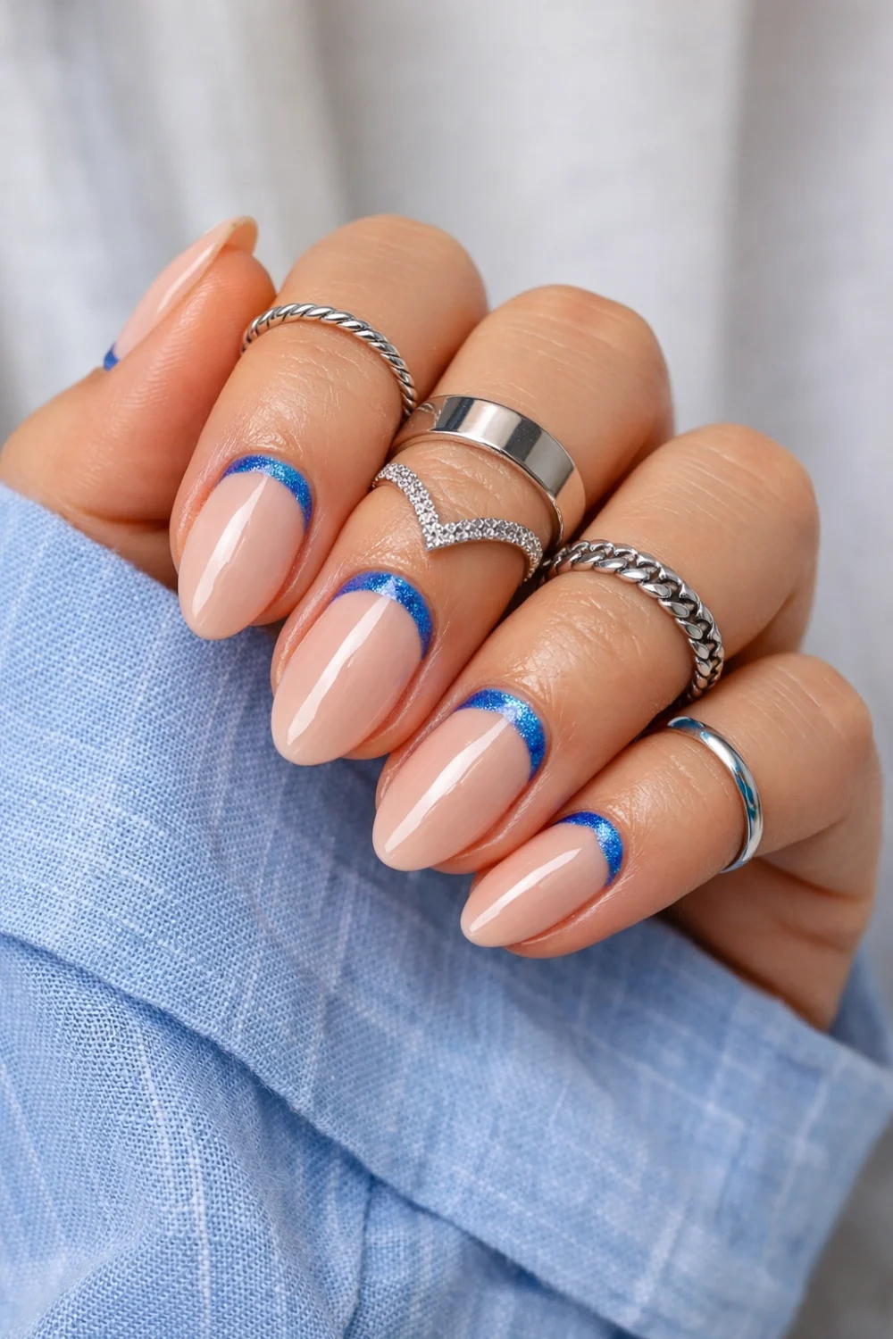 Splash of Blue Nails