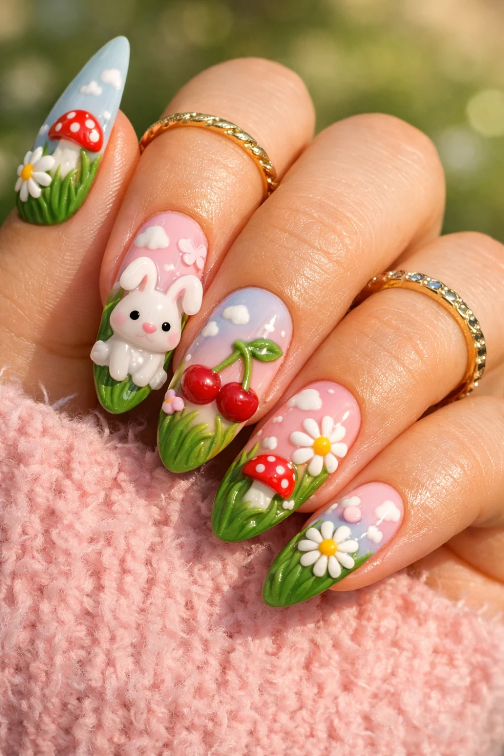 A Hop Through the Park Bunny Nails