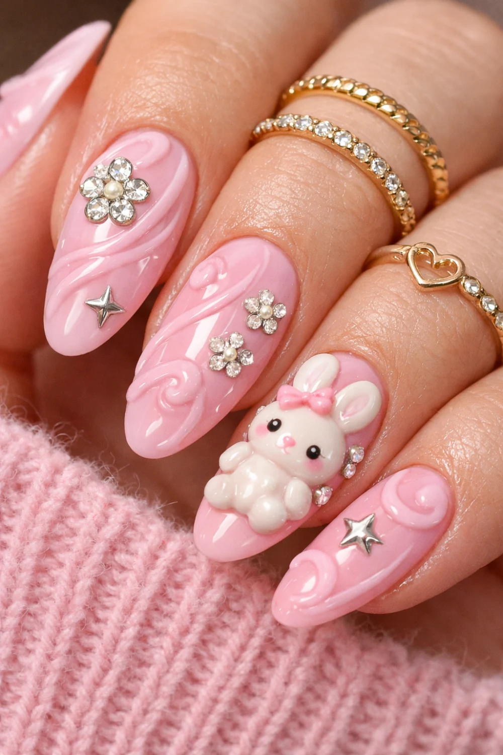 Be My Baby (Pink) Bunny Nails