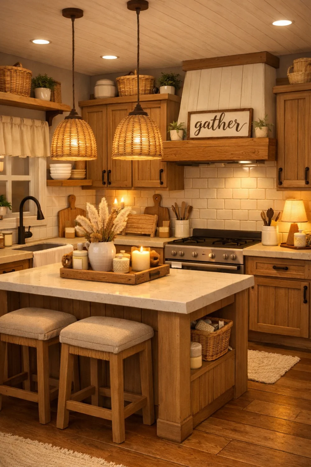 Bloxburg Kitchen with Warm Wooden Touches