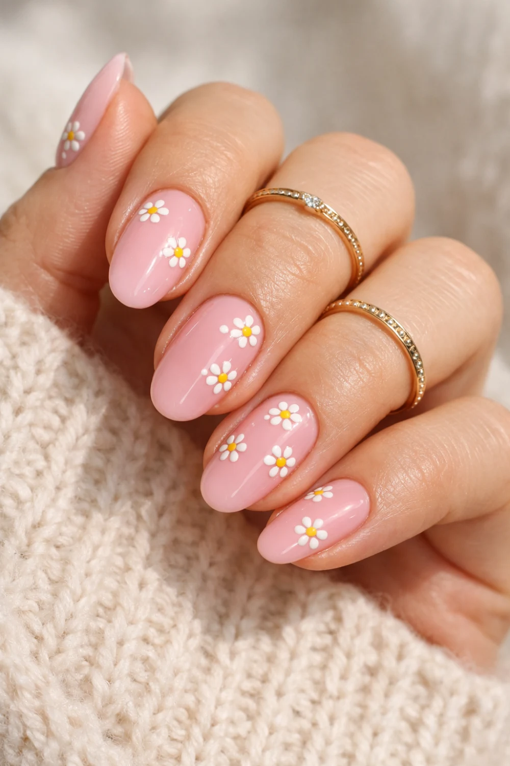 Daisy Light Pink Nails