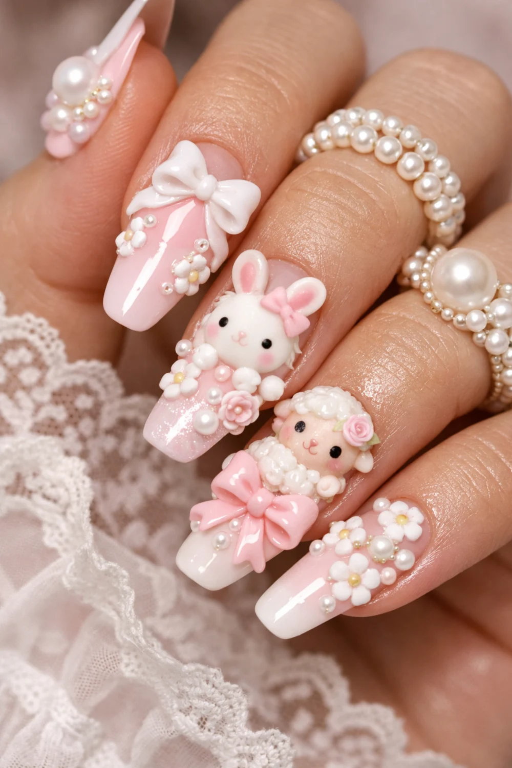Easter Bonnet Realness Bunny Nails