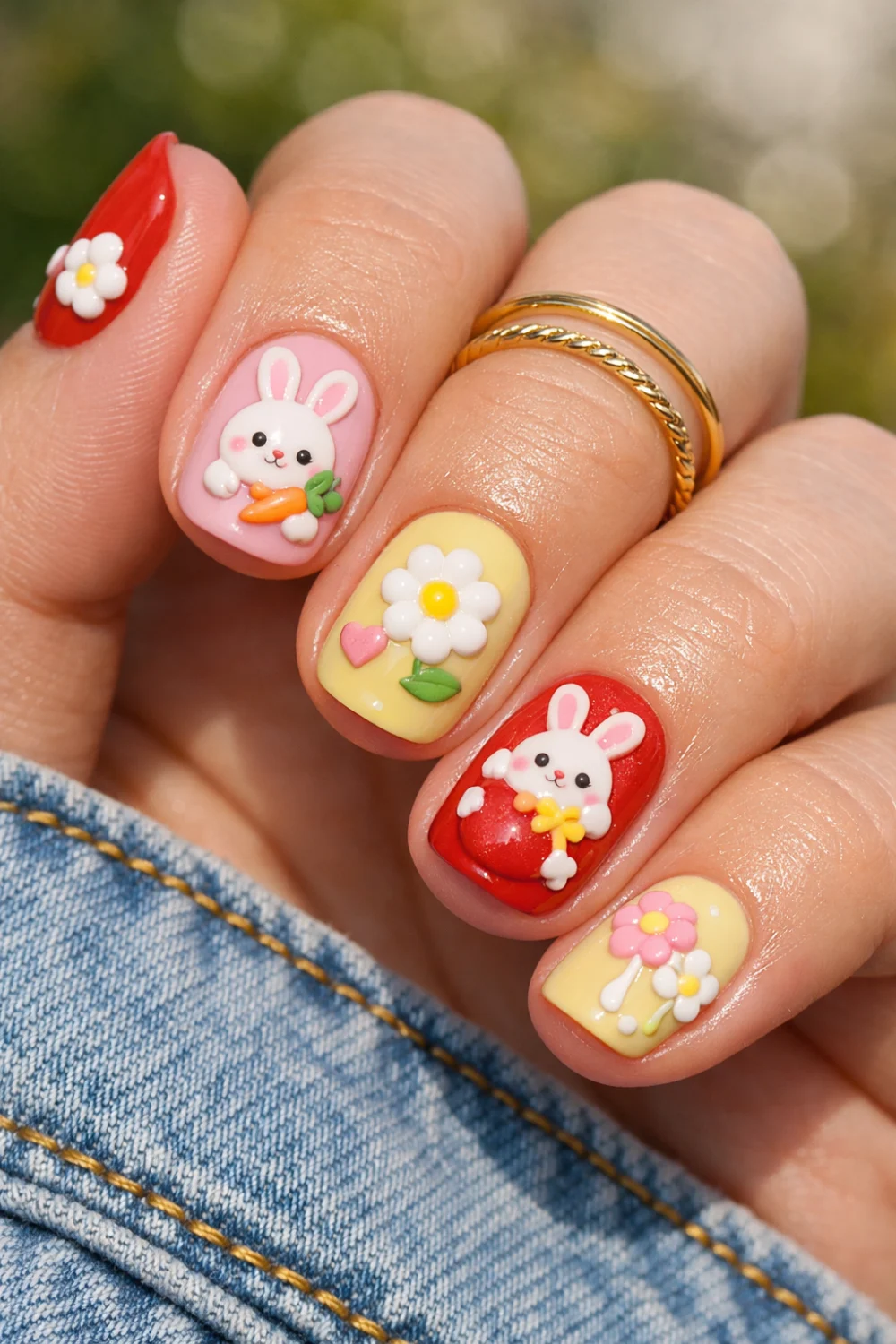 Easter Nail Stickers Bunny Nails