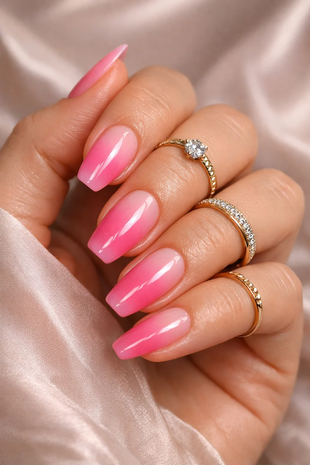 Gradient Pink Nails