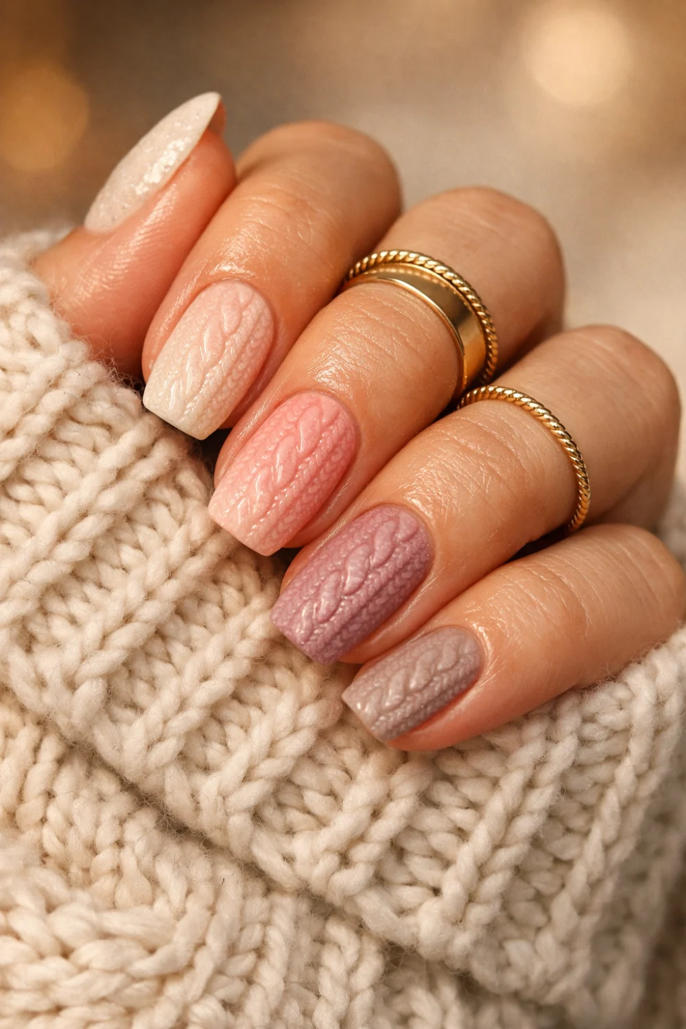 Gradient Sweater Preppy Nails