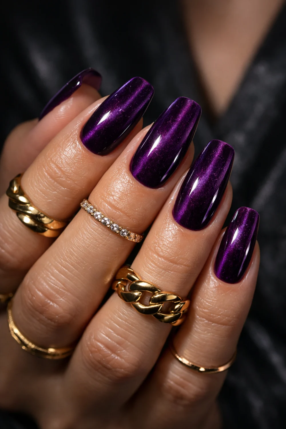 Grape Glass Velvet Nails