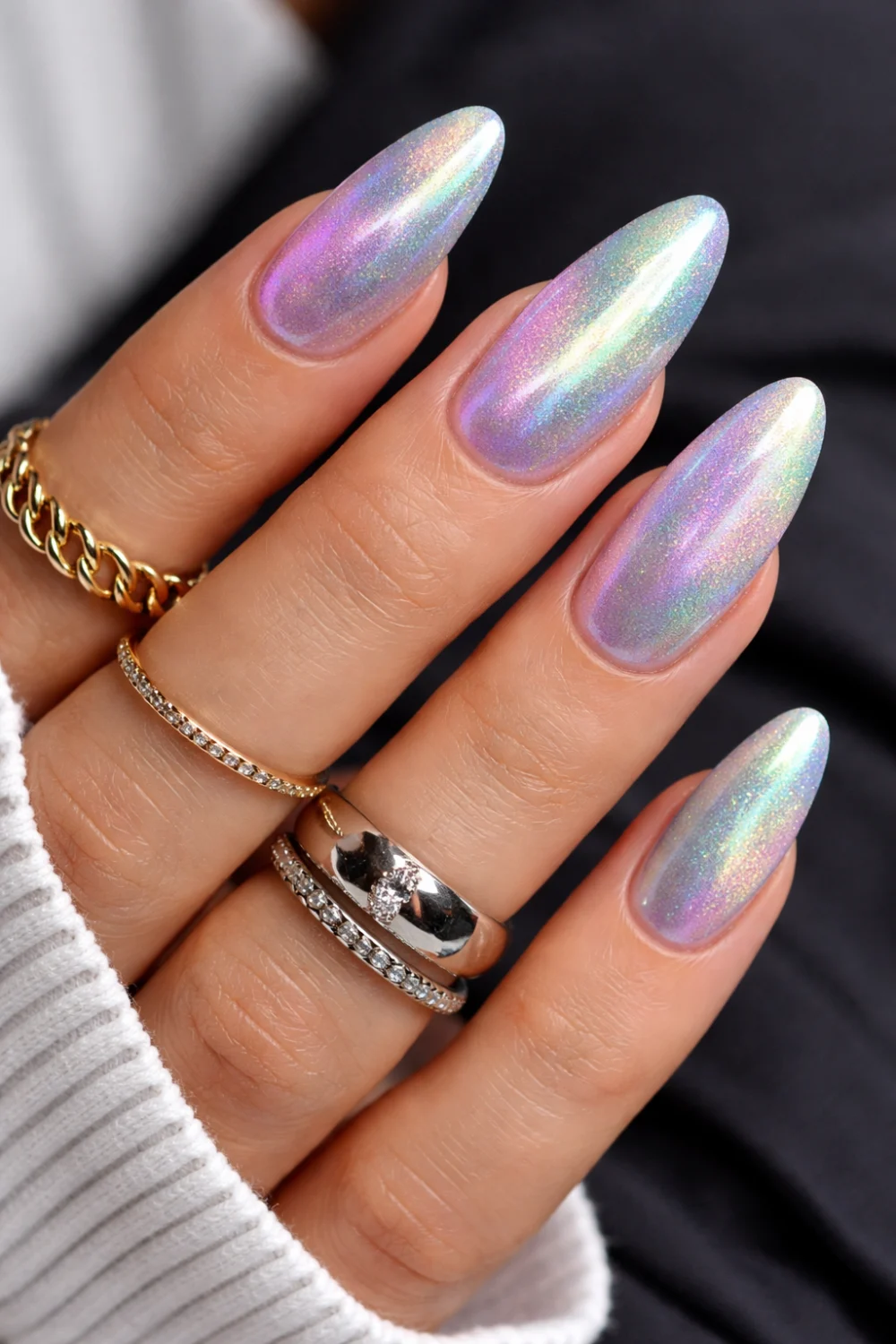 Holographic Velvet Nails