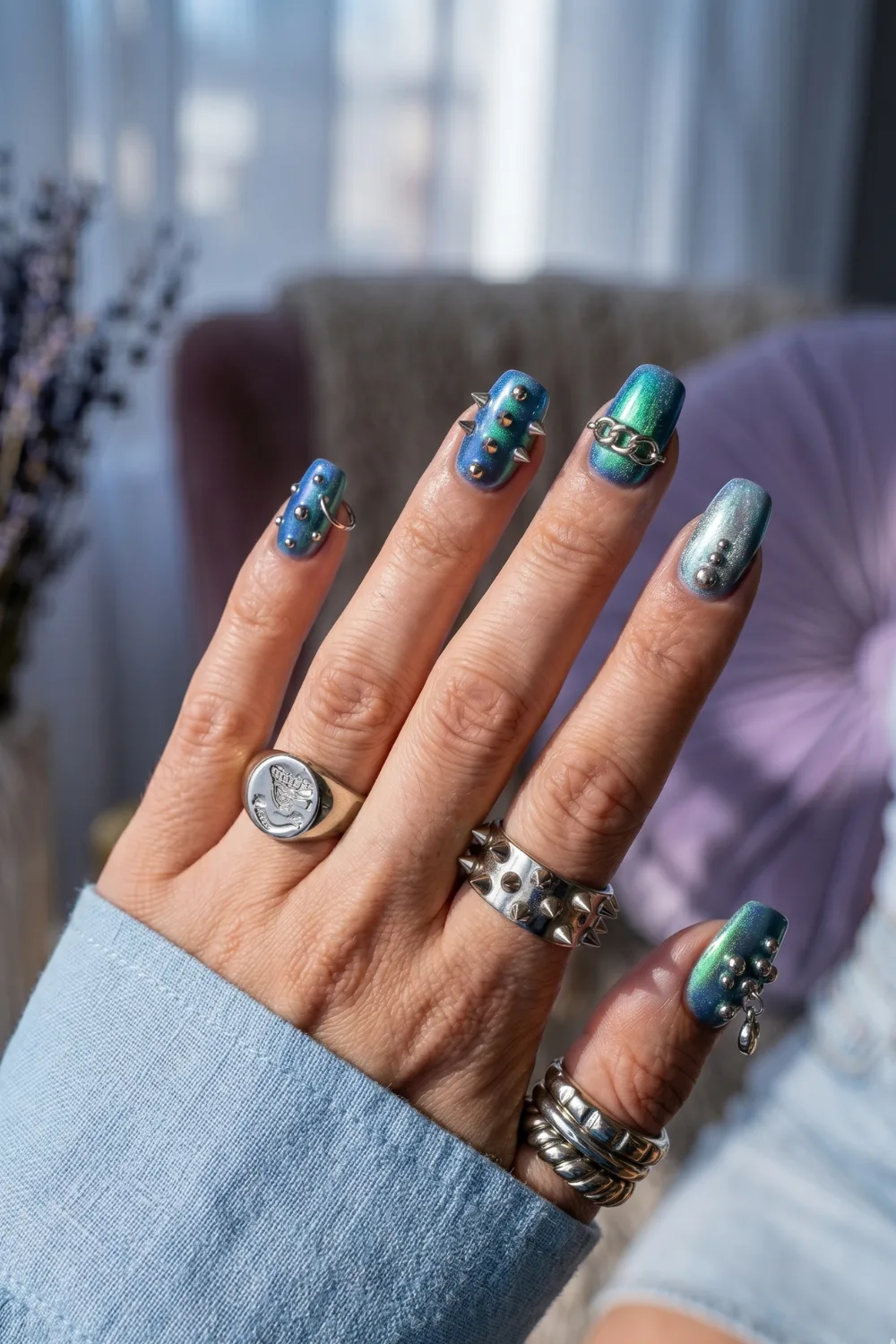 Icy Multichrome Nails