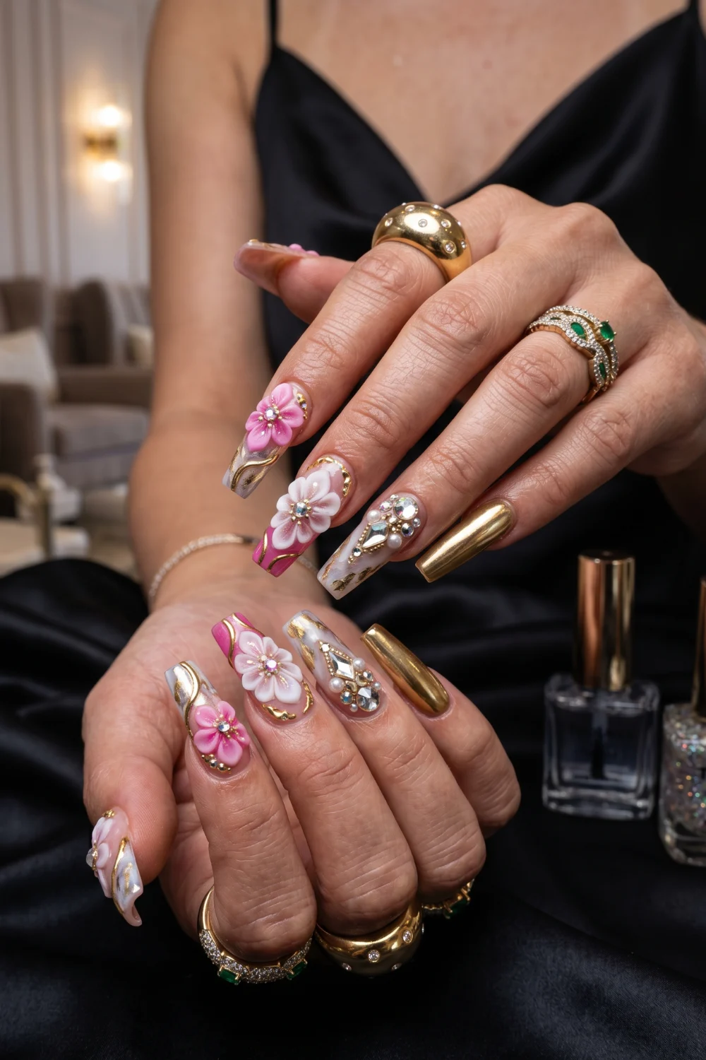 Maddy-Inspired 3D Glam Nails