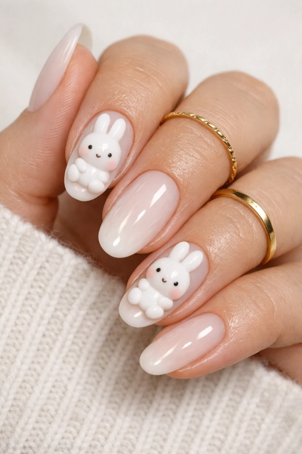 Milky Miffy Bunny Nails
