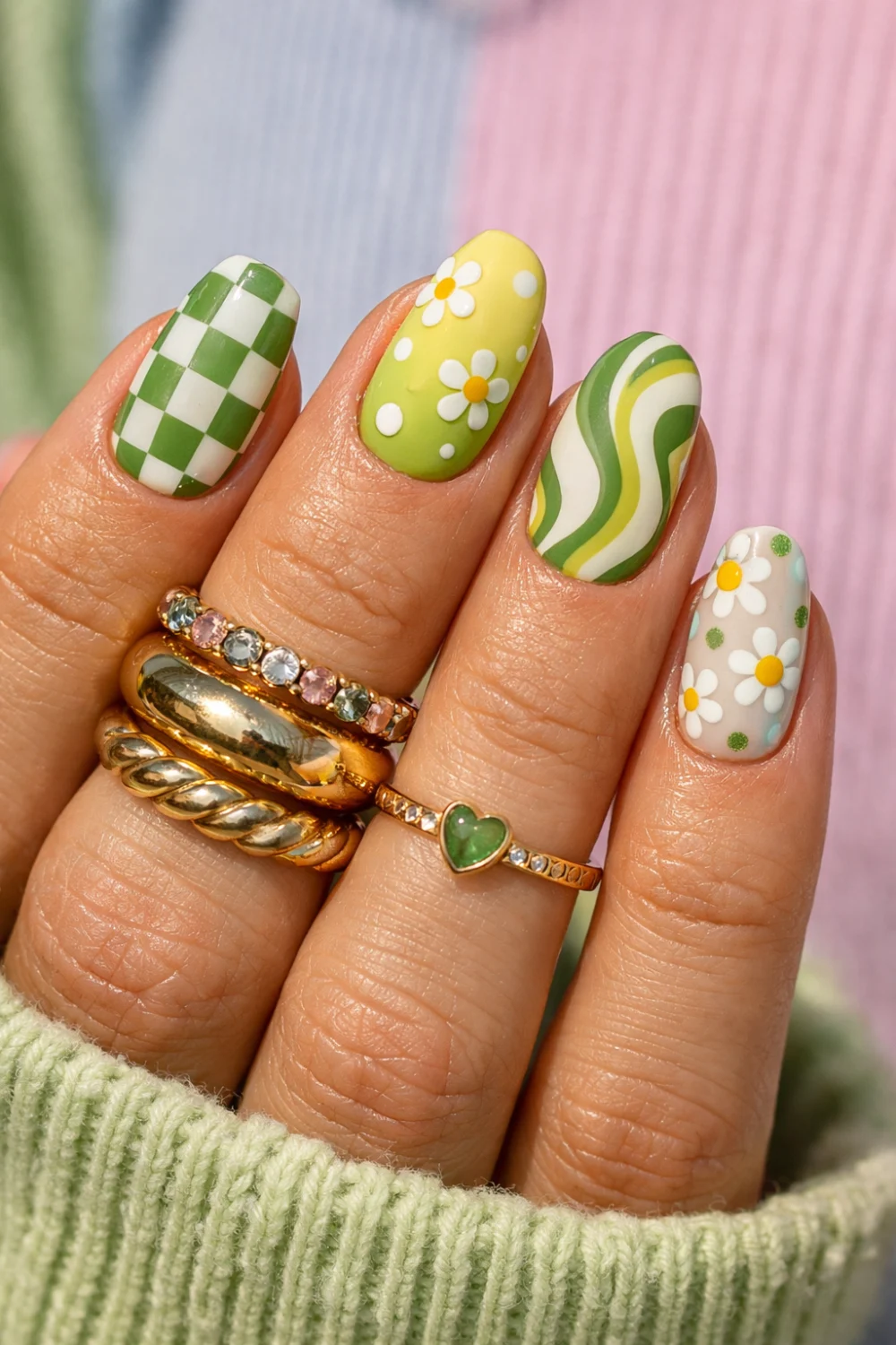 Mix-and-Match Matcha Nails