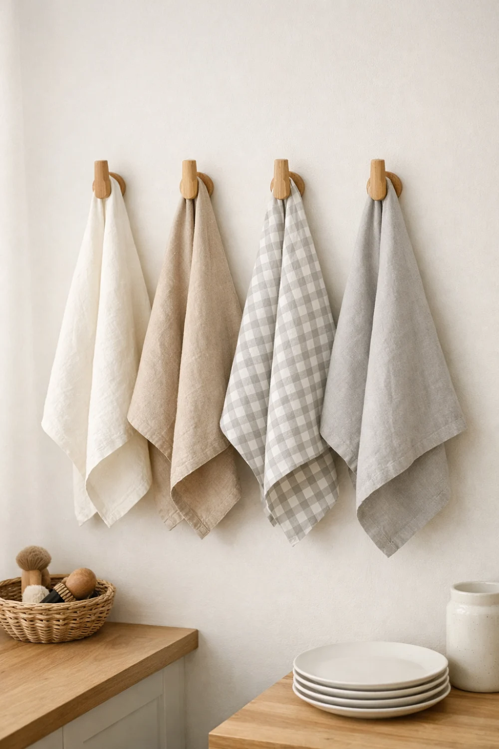 Neutral-Tone Cotton Dish Towels