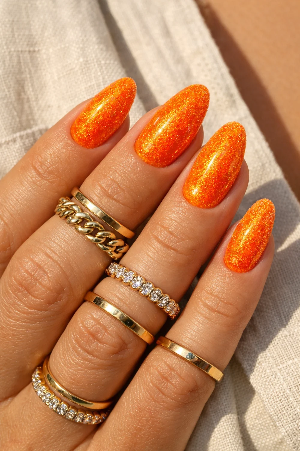 Orange Velvet Nails