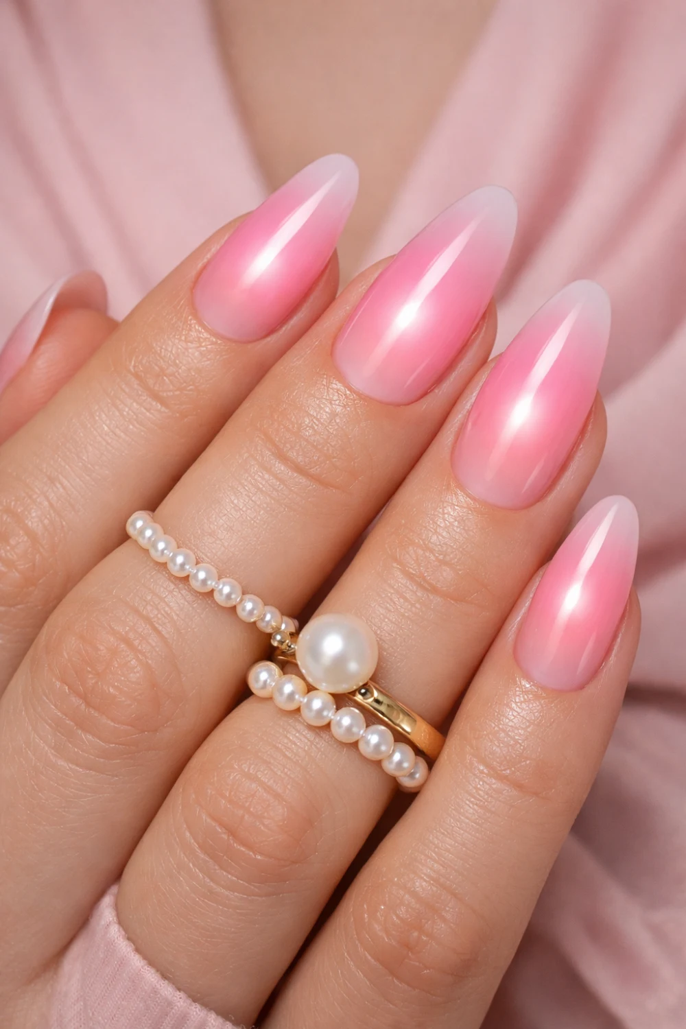 Pink Aura Nails