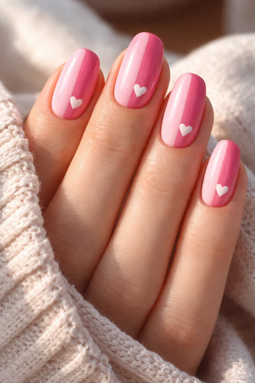 Pink Halfsies Nails