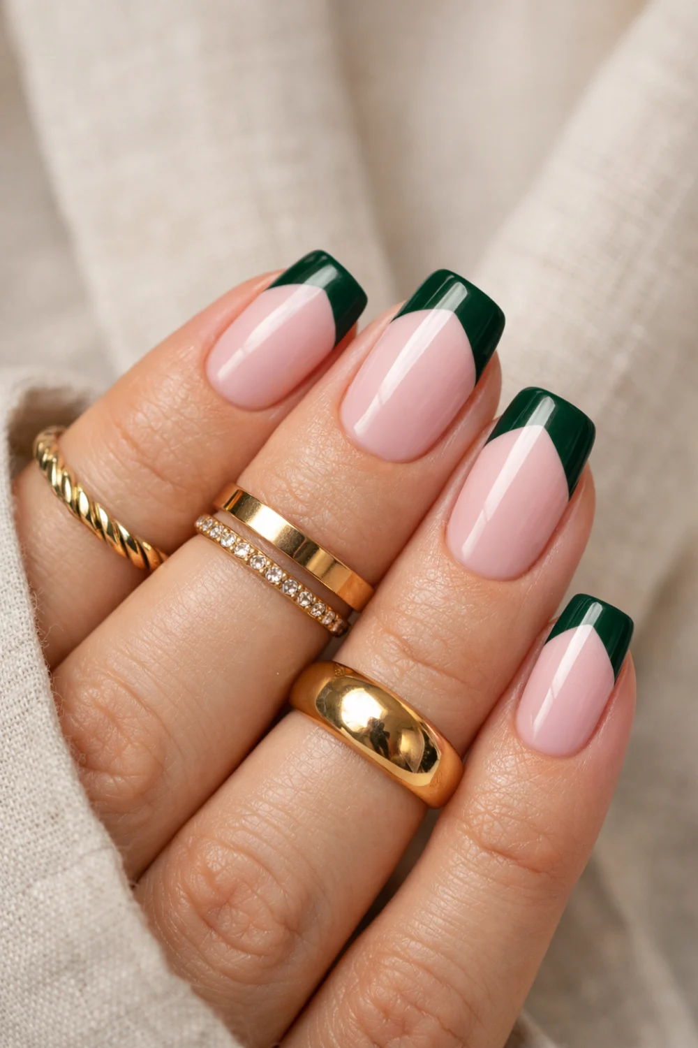 Pink and Green Nails