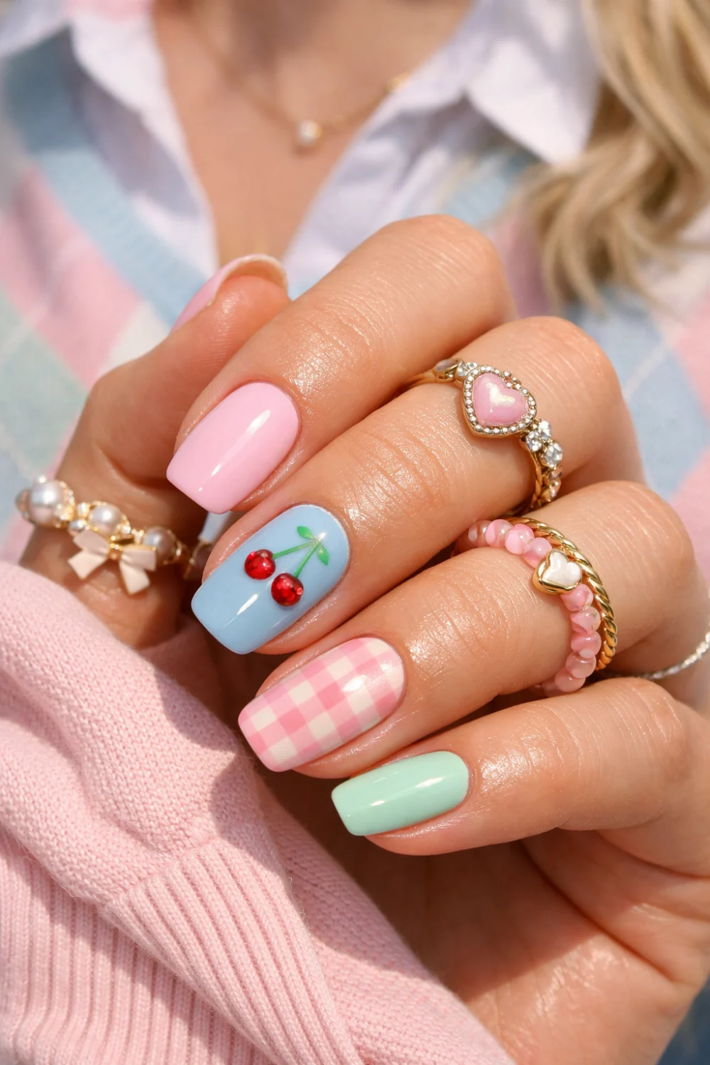 Pretty and Playful Preppy Nails