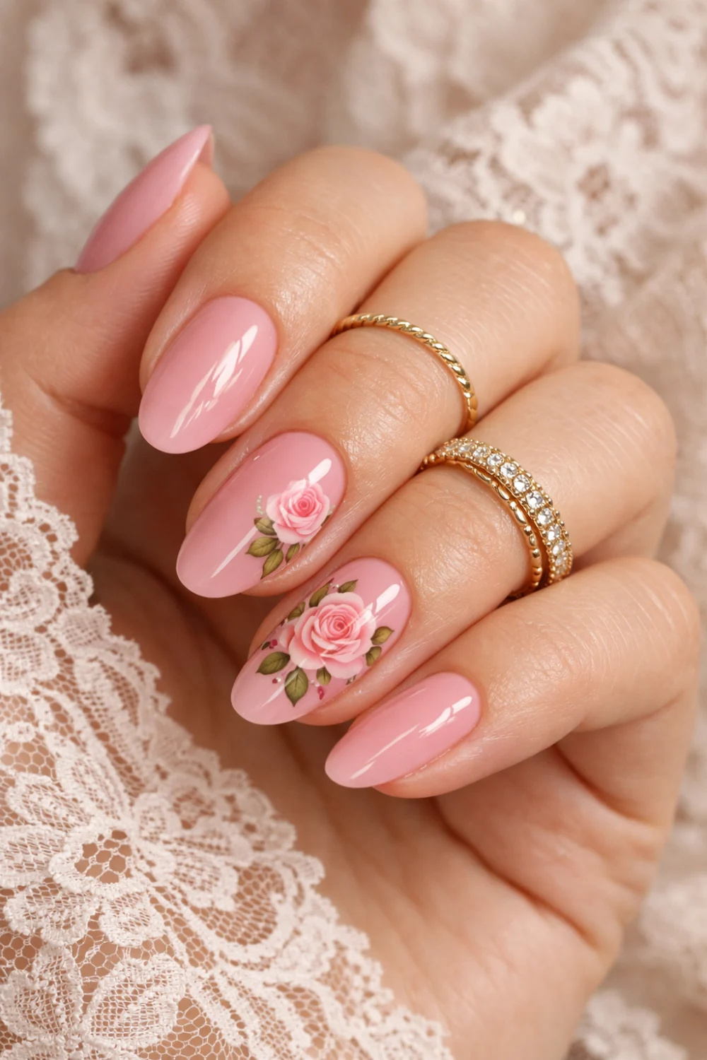 Rosy Pink Nails