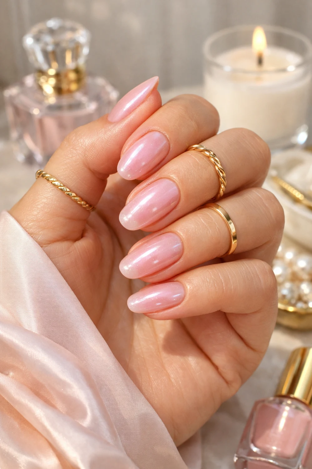 Strawberry Glazed Light Pink Nails