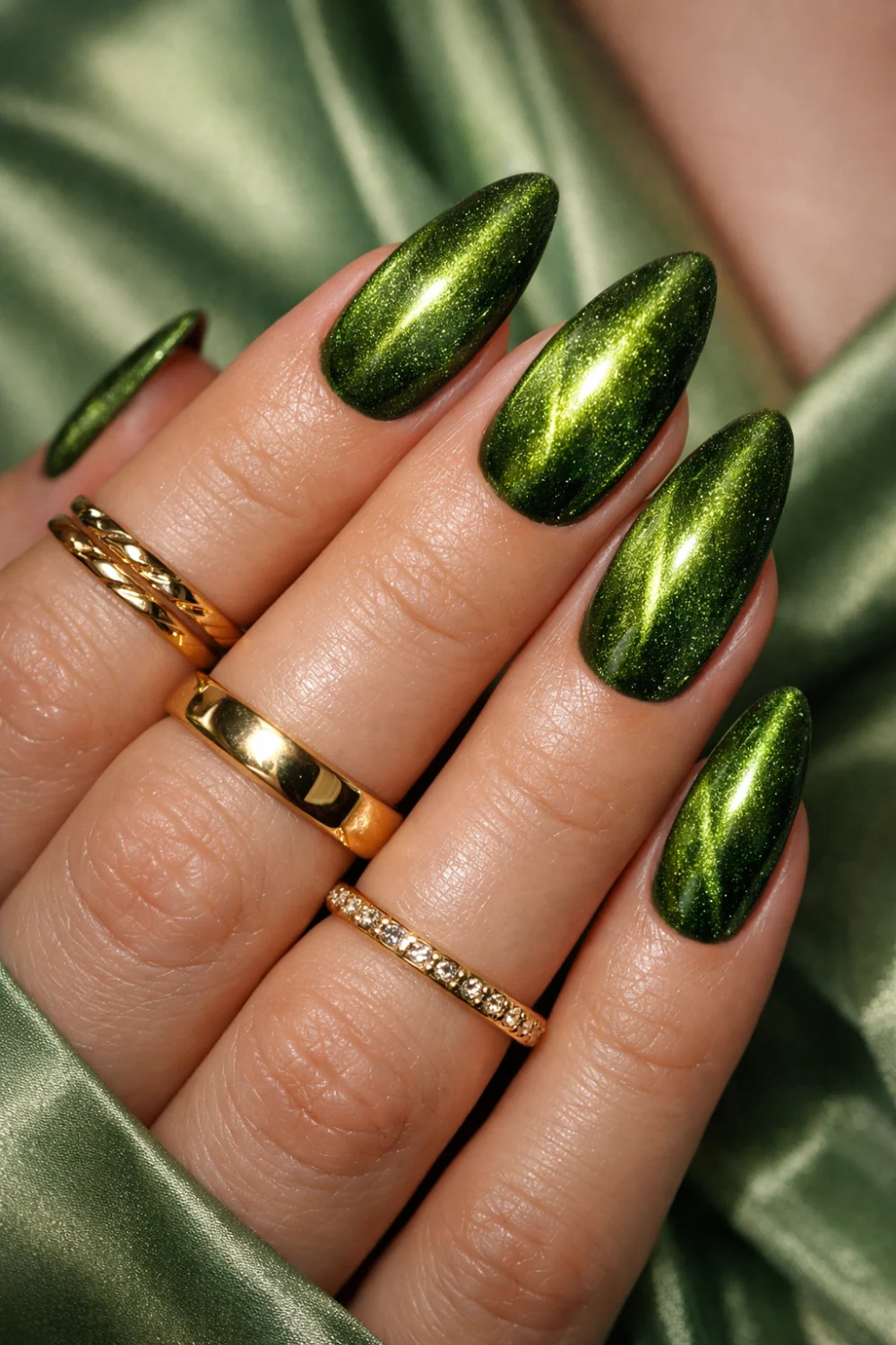 Velvet Matcha Green Nails