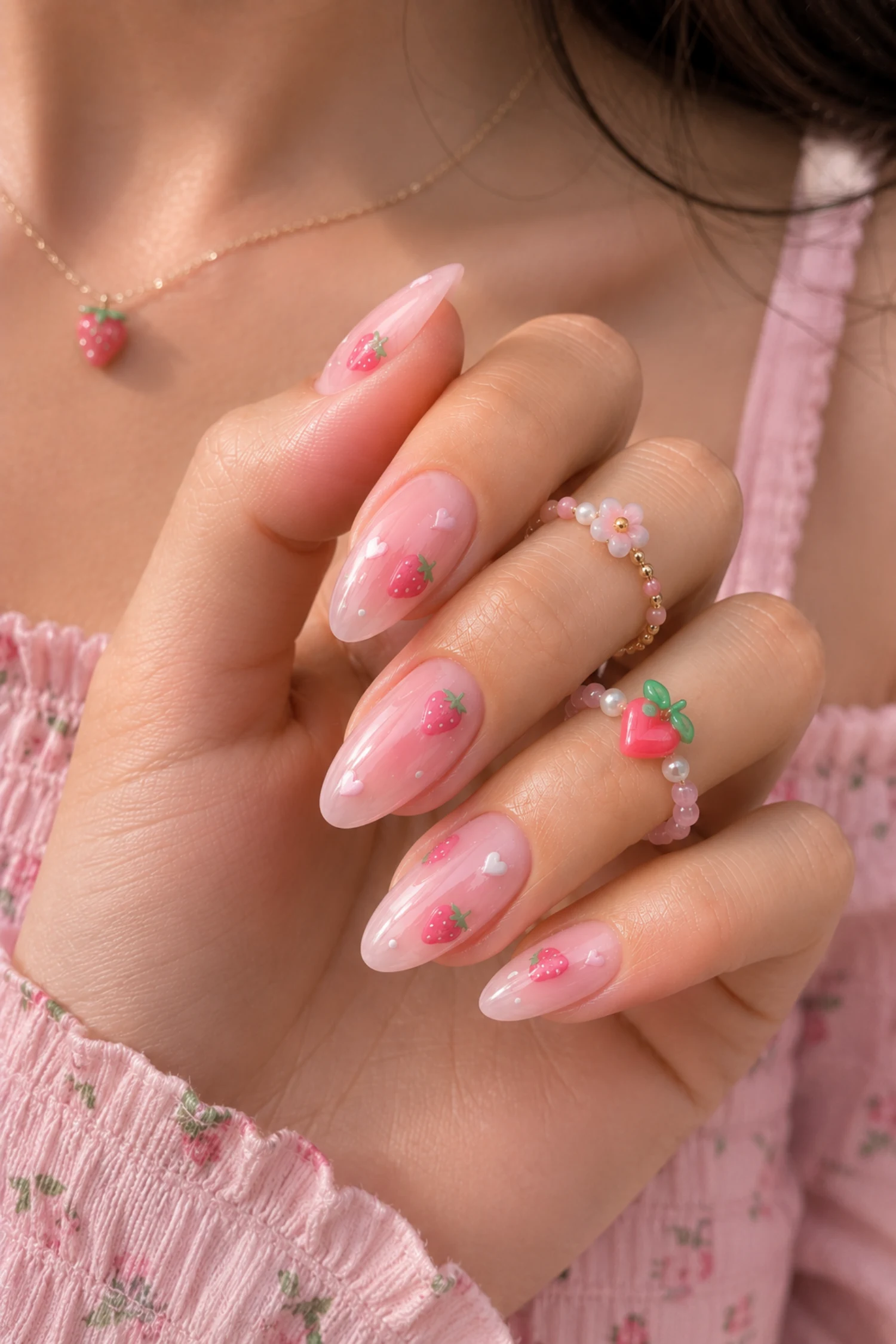 Cute Strawberry Milk Nails
