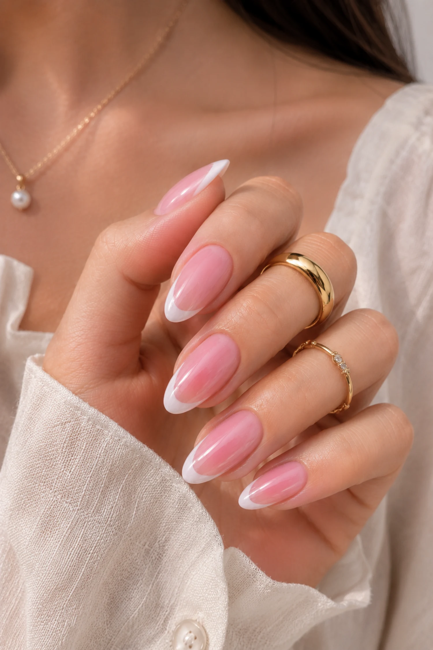 French Strawberry Milk Nails