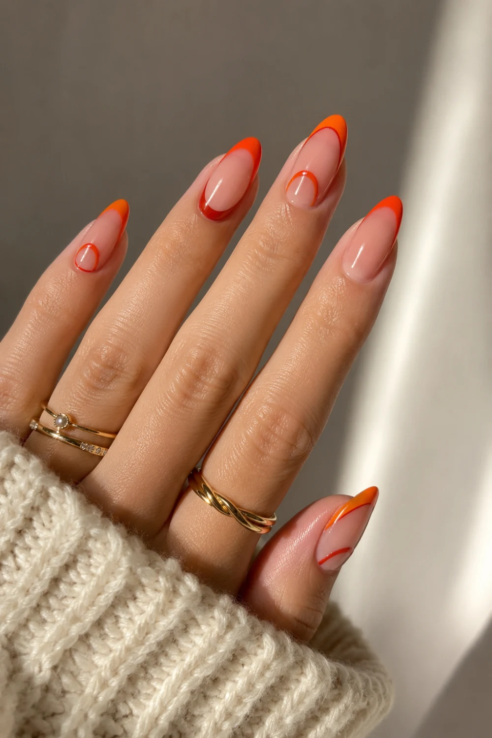 Two-Tone Spritz French Tip Nails